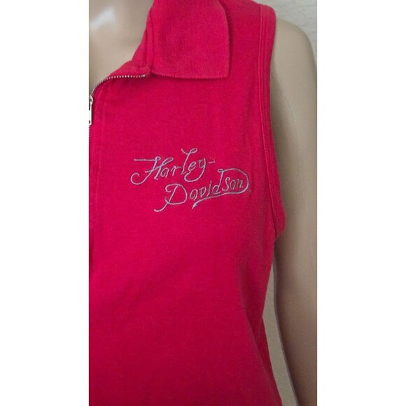 Harley Davidson women's red Sleeveless Tank Top Austin Texas size 1W - Picture 2 of 7